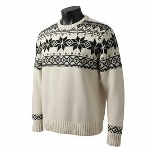 VTG Polo Ralph Lauren Sweater Mens XL White Fair Isle Cashmere Angora Christmas